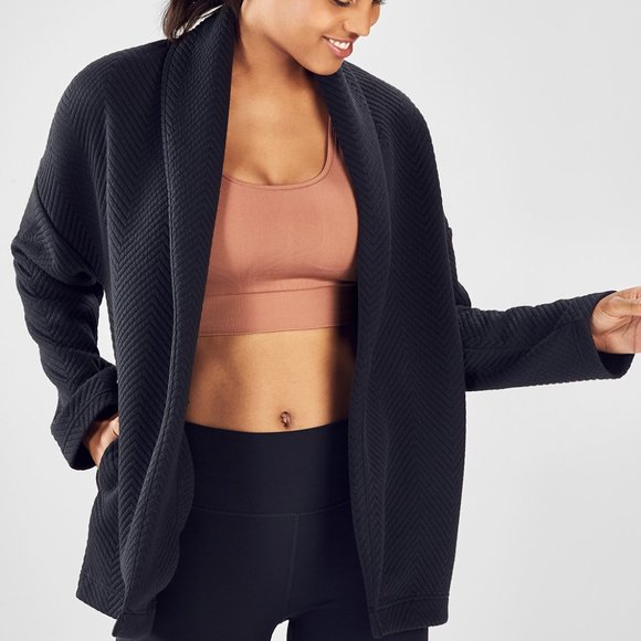 Fabletics Jackets & Blazers - Black Vanessa Quilted Cardigan Jacket